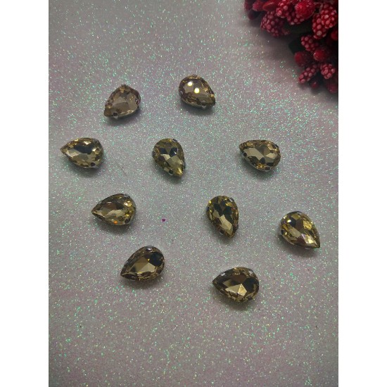 Стразы в цапах "Капля" цв. бежевый, цена за 1 шт